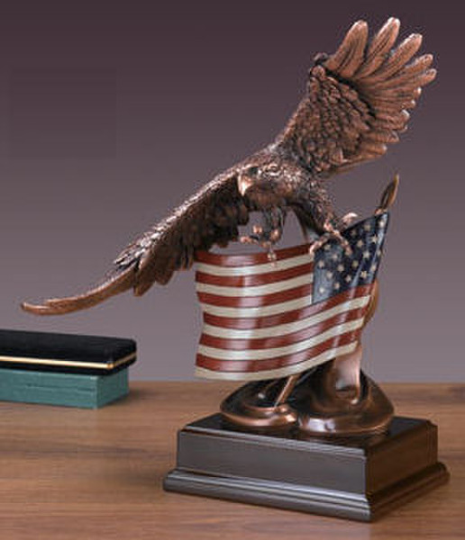 Eagle With American Flag Sculpture
